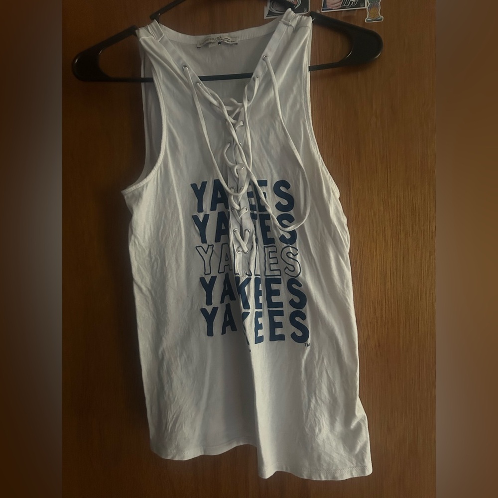 Express White Yankees Tank Top